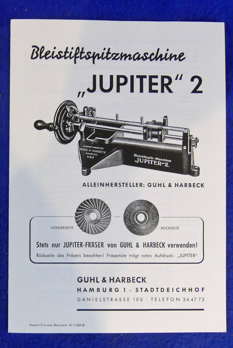 Gebrauchsanweisung für Spitzmaschine Jupiter 2